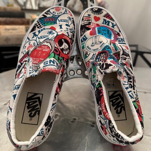 Rare Vans Classic Sticker Mash Up Slip-Ons - Size 6W/4.5M - Picture 3 of 7